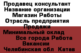 Продавец-консультант › Название организации ­ Магазин Работы › Отрасль предприятия ­ Продажи › Минимальный оклад ­ 27 000 - Все города Работа » Вакансии   . Челябинская обл.,Катав-Ивановск г.